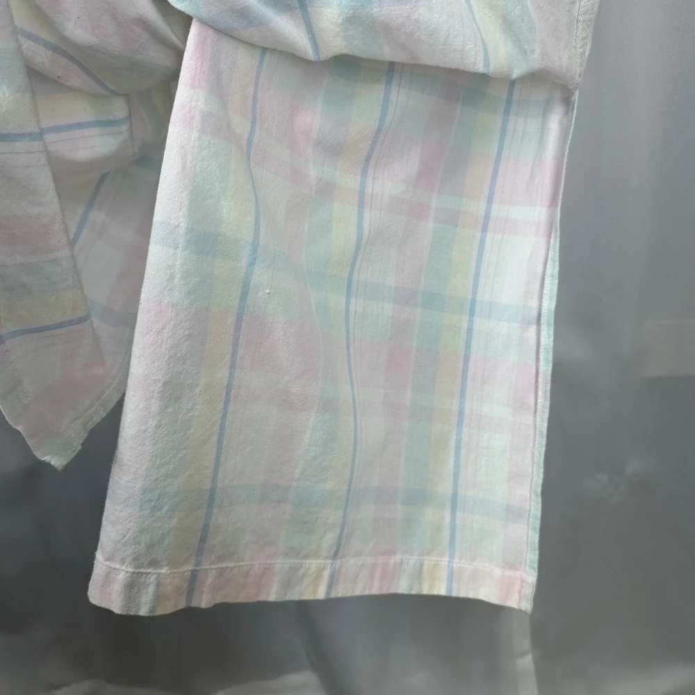 Miss Elaine At Home Pastel Plaid Cotton House Dress Lounger READ